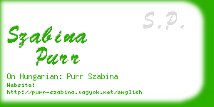 szabina purr business card